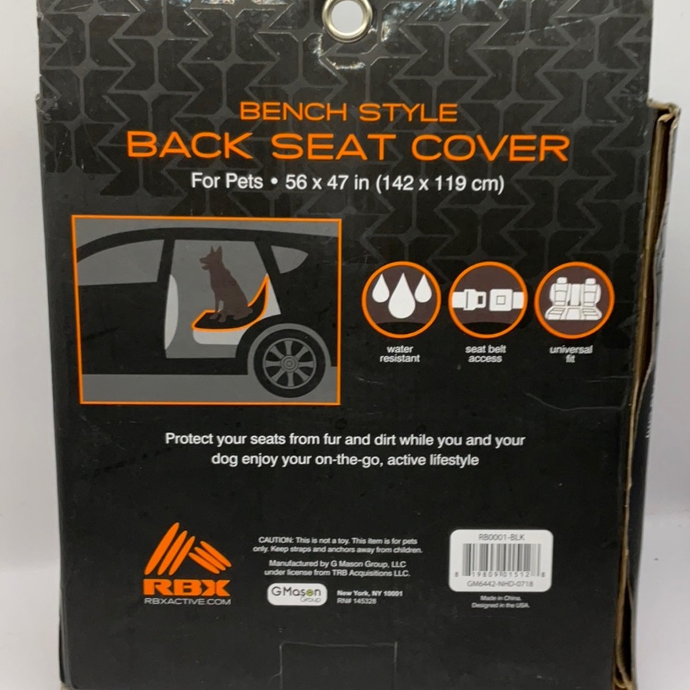 RBX Bench style Seat cover For Pets!